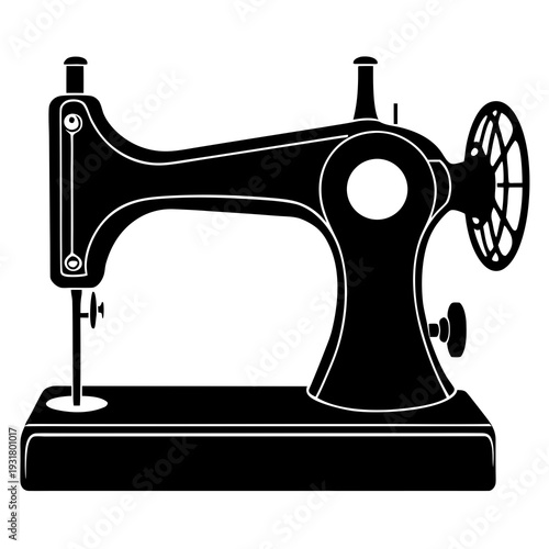 Vector illustration of antique sewing machine 