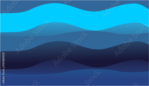 Deep Blue Ocean Waves Background with Abstract Fluid Layers