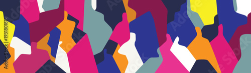 
Crowd of people abstract multicolored silhouettes vector background
