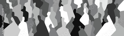 
Crowd of people abstract multicolored silhouettes vector background
