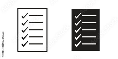 Todo list icon set. Linear style. Vector icons
