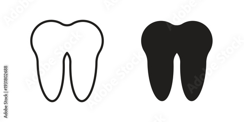 Tooth icon set. Linear style. Vector icons