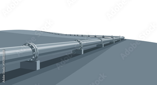 Elevated Pipeline System Industrial Infrastructure for Resource Transportation.