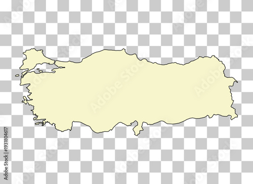 Turkey map symbol shape, travel web flat concept icon symbol vector illustration .
