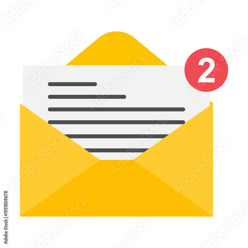 Email business icon, flat web client message sign, mail app vector illustration .