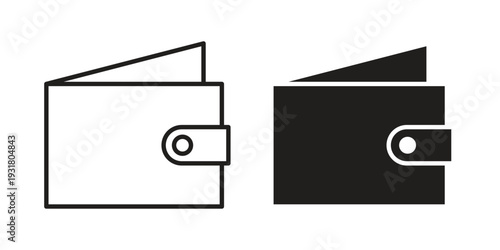 Wallet icon set. Linear style. Vector icons