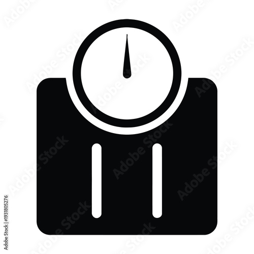 Modern digital bathroom scale showing time and weight metrics