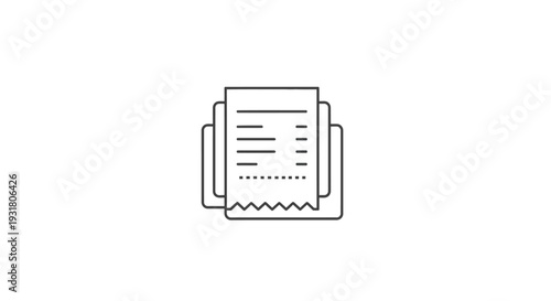 A simple line drawing of a receipt.