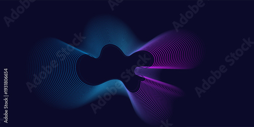 Sound equalizer icons with lines and dots, gradient neon circular sound wave frames, abstract radial music icons.