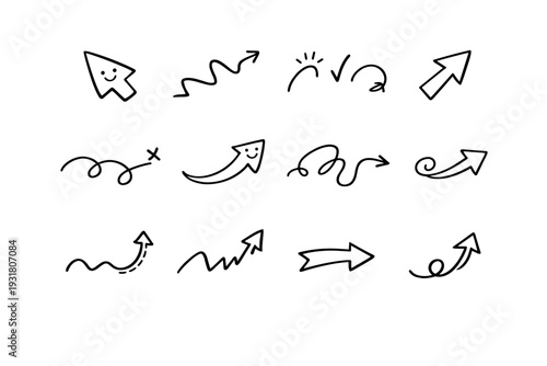 Image generation pointer vector silly arrow crooked icon simple tilted friendly curve