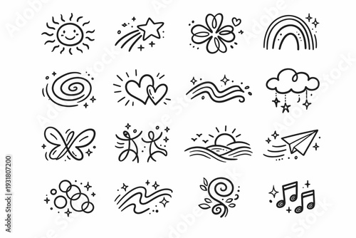 Icon generation form twelve four one image abstract two carefree three vector