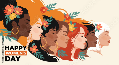 Happy Women's Day: Diverse Empowered Women United in Celebration of Sisterhood and Equality