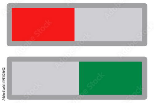 使用中と空室のスライド式表示プレート イラスト