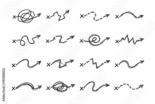 Curve arc travel direction vector image simple pathway route generation line movement