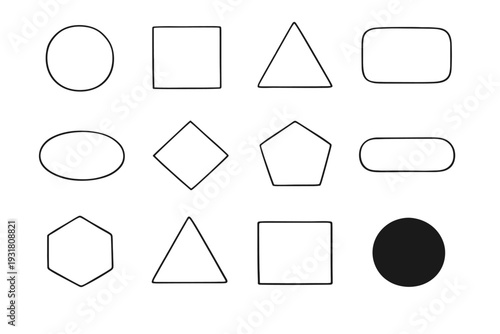 Soft grid shape geometric icon rounded vector capsule controlled rectangle triangle form