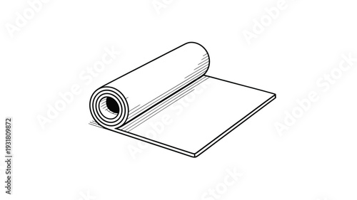 A simple line drawing depicts a rolled paper or document