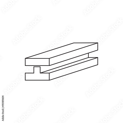 Steel beam vector icon. simple flat black trendy style illustration