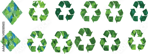 The sims logo made of green leaves on white background