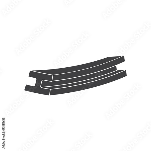 Steel beam vector icon. simple flat black trendy style illustration