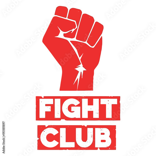 A red fist with the words fight club