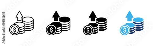 Income icon sheet multiple style collection