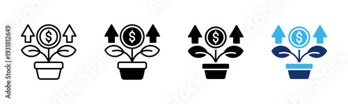 Investment icon sheet multiple style collection