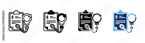 Debt Management icon sheet multiple style collection