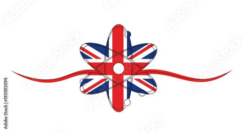 UK Atomic Energy Symbol with Union Jack Flag