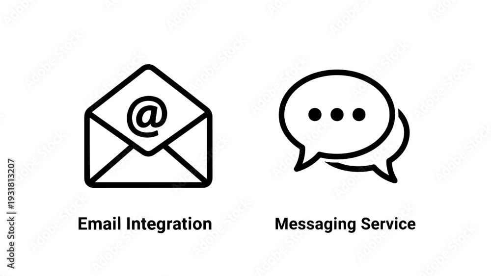 Obraz premium Email integration and messaging service icons representing communication and digital connectivity