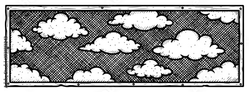 Abstract silhouette of wooden crosses and poles in a minimalist black and white composition