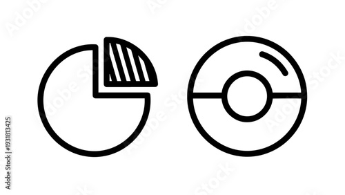 Pie chart icon representing a portion of a whole and donut chart icon showing segmented data, symbolizing analytics.