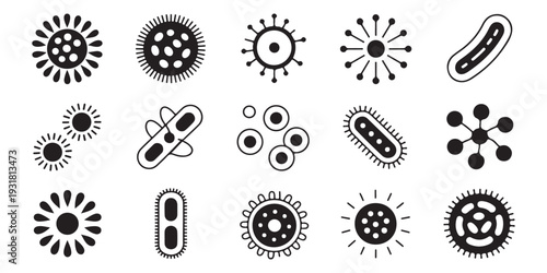 Collection of Microbe and Virus Symbols for Healthcare and Biology