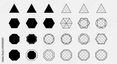 Set of vector icons featuring stones and diamonds