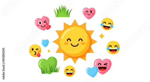 cute cartoon set of colorful easter eggs and happy chickens with flowers for kids illustration