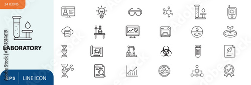 Laboratory equipment and instruments icons