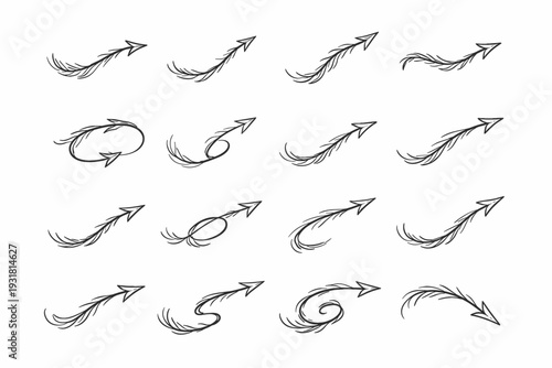 Intuitive arc curved navigation simple icon generation loose relaxed arrow vector stroke