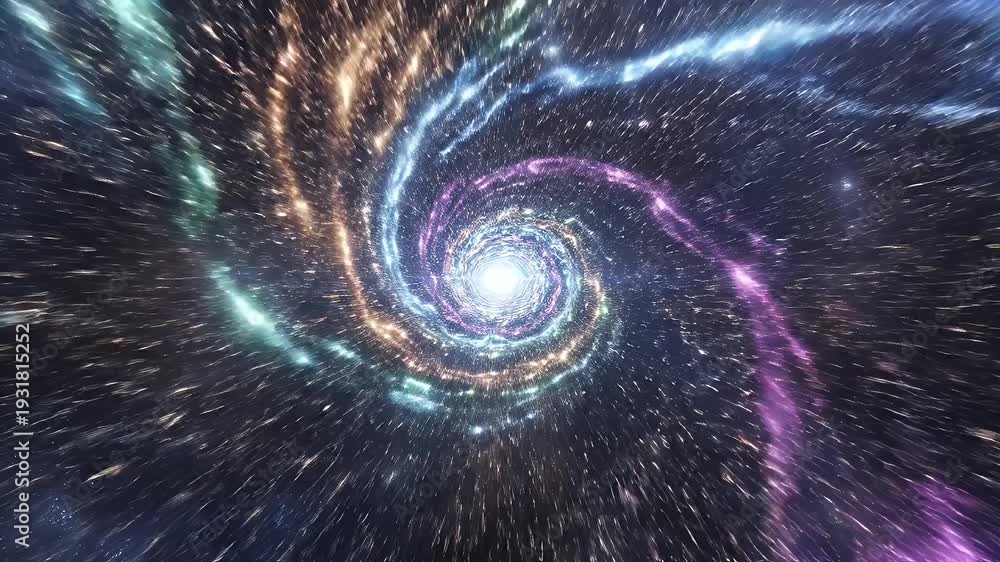 Abstract Vortex of Light Trails - This abstract video features a vortex ...