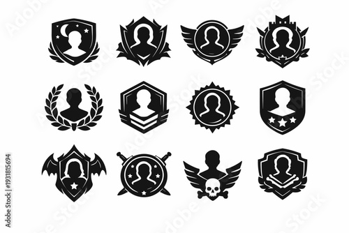 Plate persona avatar generation shadow account emblem status vector night icon image
