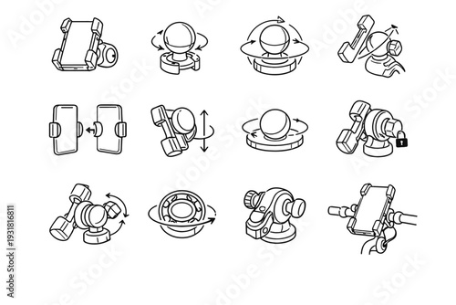 Rotating structure mount rotation ergonomic smooth icon adjustable vector clean joint bike