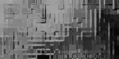 Abstract grayscale geometric grid pattern with metallic sheen and dimensional depth for technology backgrounds