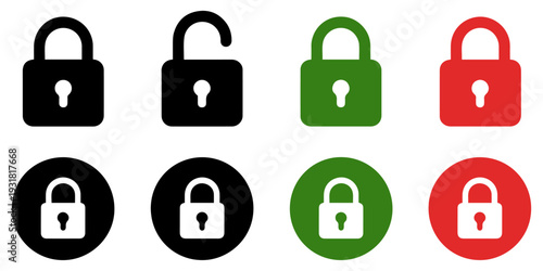 lock security safe icon set