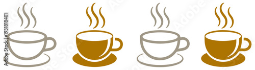 coffee cup coffee shop icon set