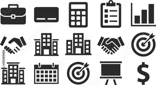 Set of 12 business icons vector