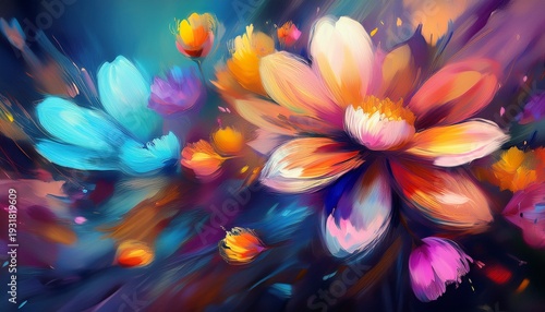background with beautiful blooming flowers motion blur effect