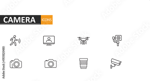 Collection of camera and photography related icons