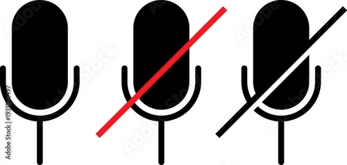 Microphone icons indicating allowed and prohibited recording