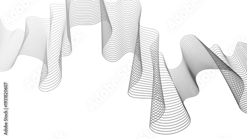Abstract backdrop with grey wave gradient lines