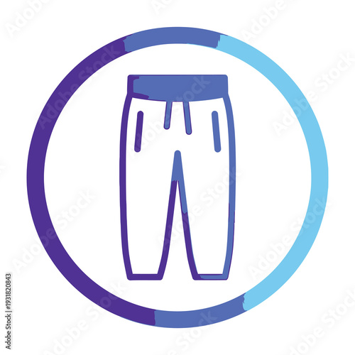 Blue and purple joggers symbol centered in a circular gradient background of purple and blue hues