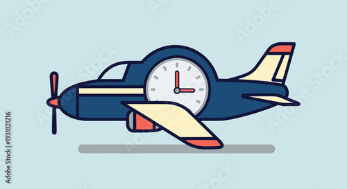 Airplane with clock face.
