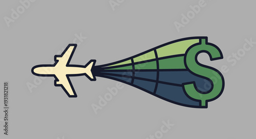 Airplane with money trail.